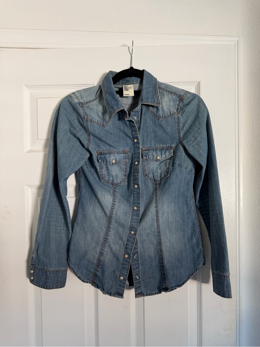 H&M Light Blue Denim Button-Down Shirt
